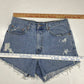 Levis 550 Cut Off Mom Shorts Sz 32 (30"Waist) Hi-Rise Denim Jean Distress Holes