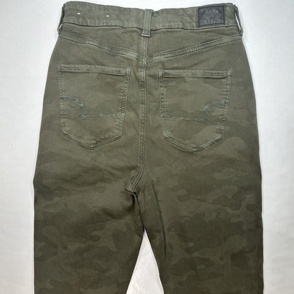 American Eagle Curvy Super Hi-Rise Jegging 8 Green Camo Next Level Stretch Jeans