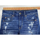 American Eagle Hi-Rise Shortie Sz 4 Denim Jean Shorts Destroyed Holes Raw Hem