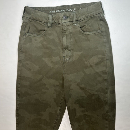 American Eagle Curvy Super Hi-Rise Jegging 8 Green Camo Next Level Stretch Jeans