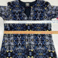 Vince Camuto Mini Dress Sz 6 Navy Blue Floral Tiered Ruffled Sleeve Tassels NEW