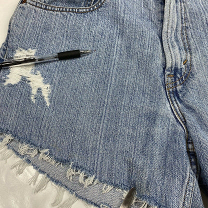 Levis 550 Cut Off Mom Shorts Sz 32 (30"Waist) Hi-Rise Denim Jean Distress Holes