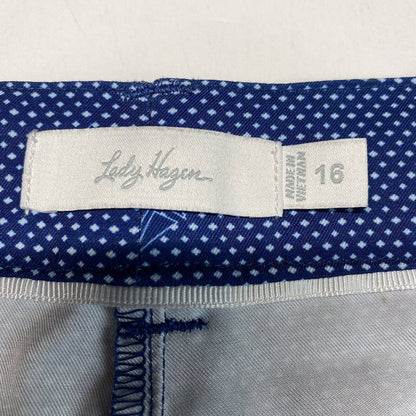 Lady Hagen Sailboat Golf Shorts Sz 16 Womens Novelty Print Blue White Casual EUC