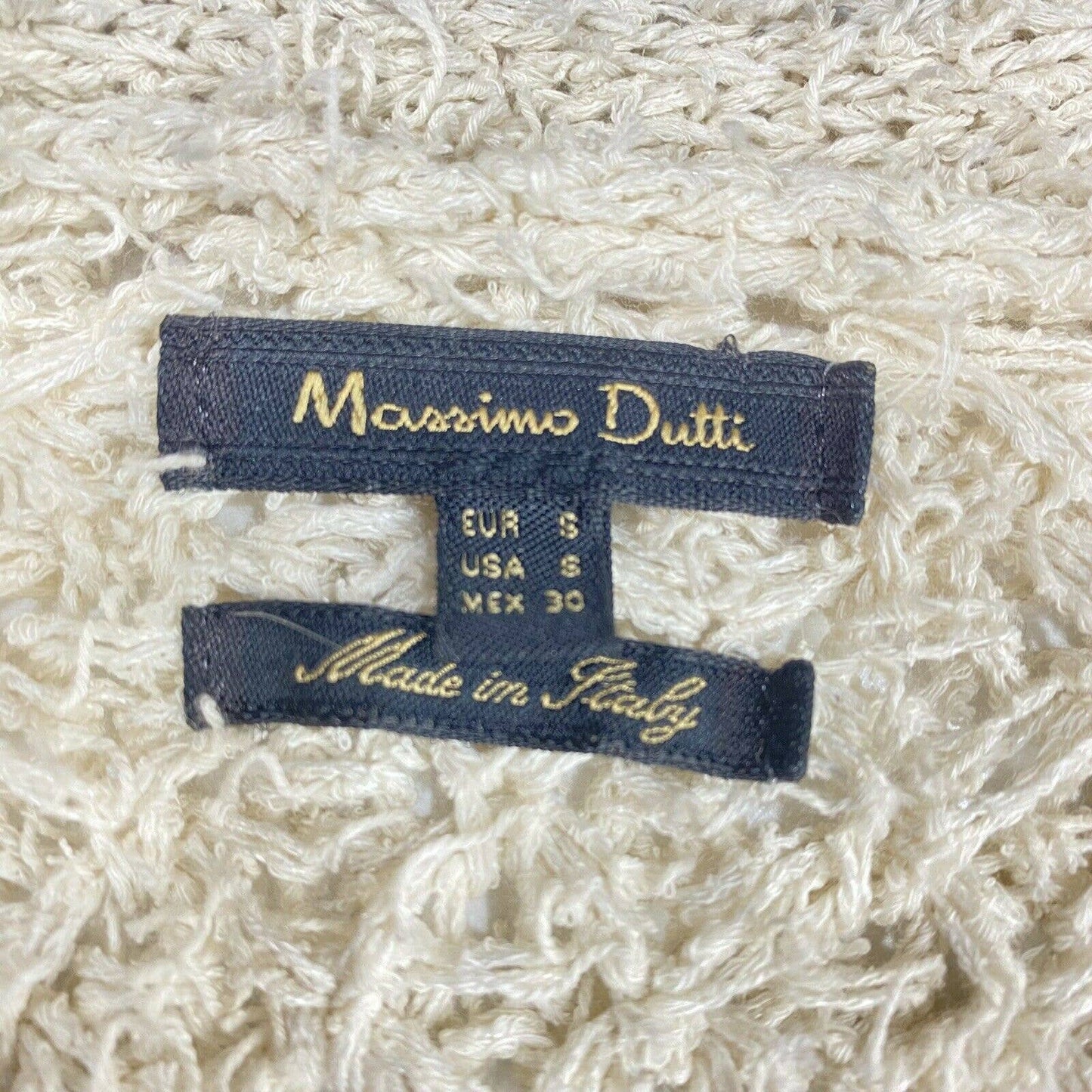 Massimo Dutti Open Knit Cardigan Sz Small Womens Beige Long Sleeve Sweater Italy
