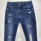American Eagle Slim Straight Sz 29 Mens Extreme Flex 4 Denim Jeans Holes EUC