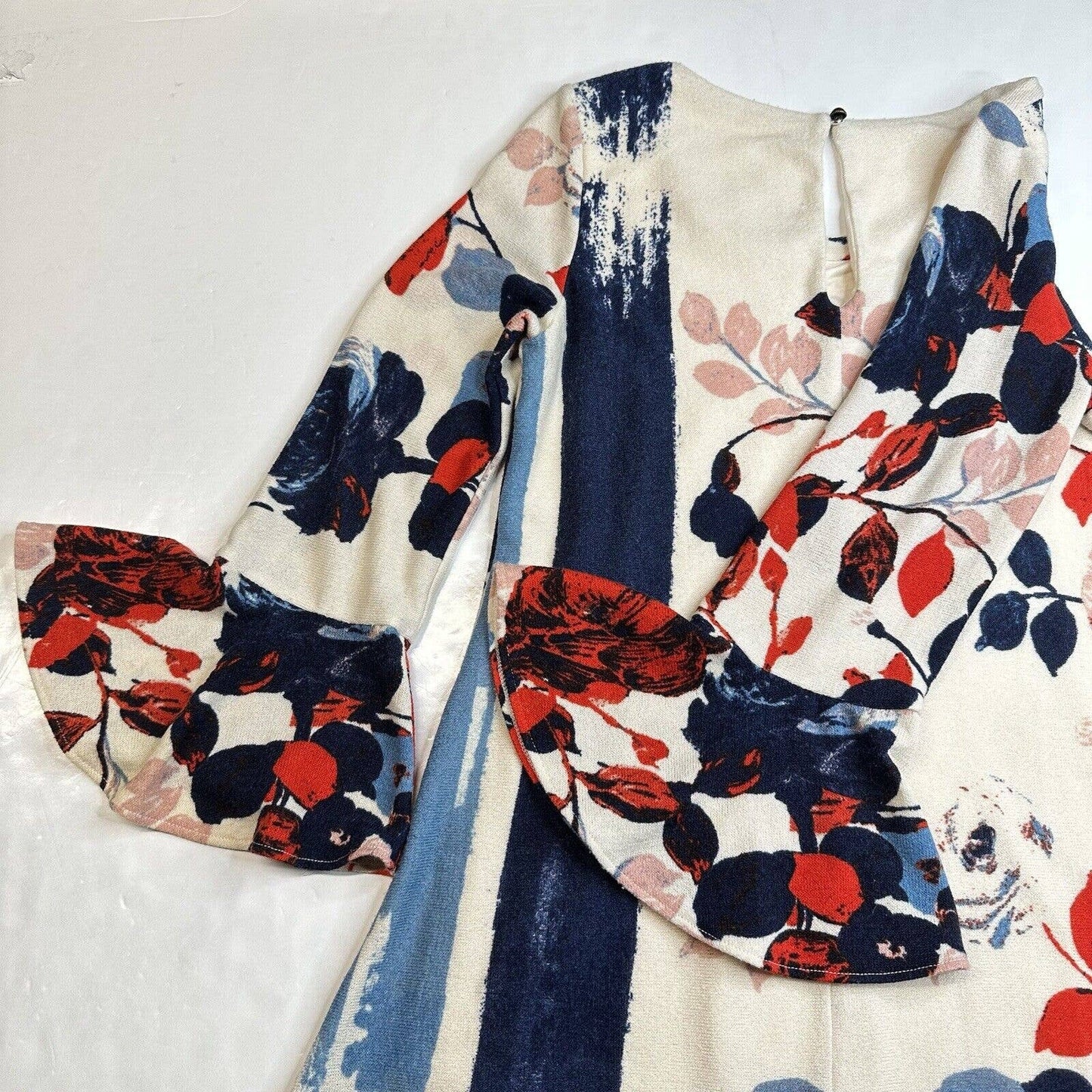 Maeve Anthousia Knit Floral Swing Dress Small Anthropologie Sweater Dress *Spot
