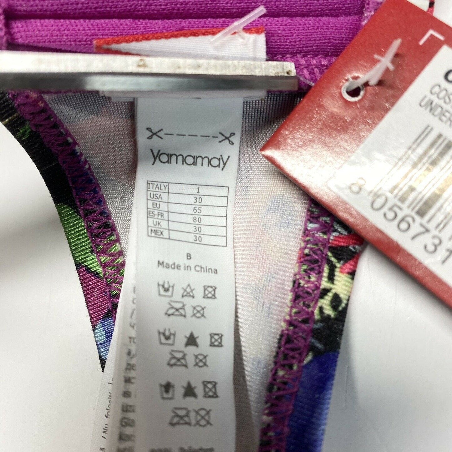 Yamamay Bikini 2 Piece Set Womens 30B/Small Swimsuit Colorful Pattern NEW