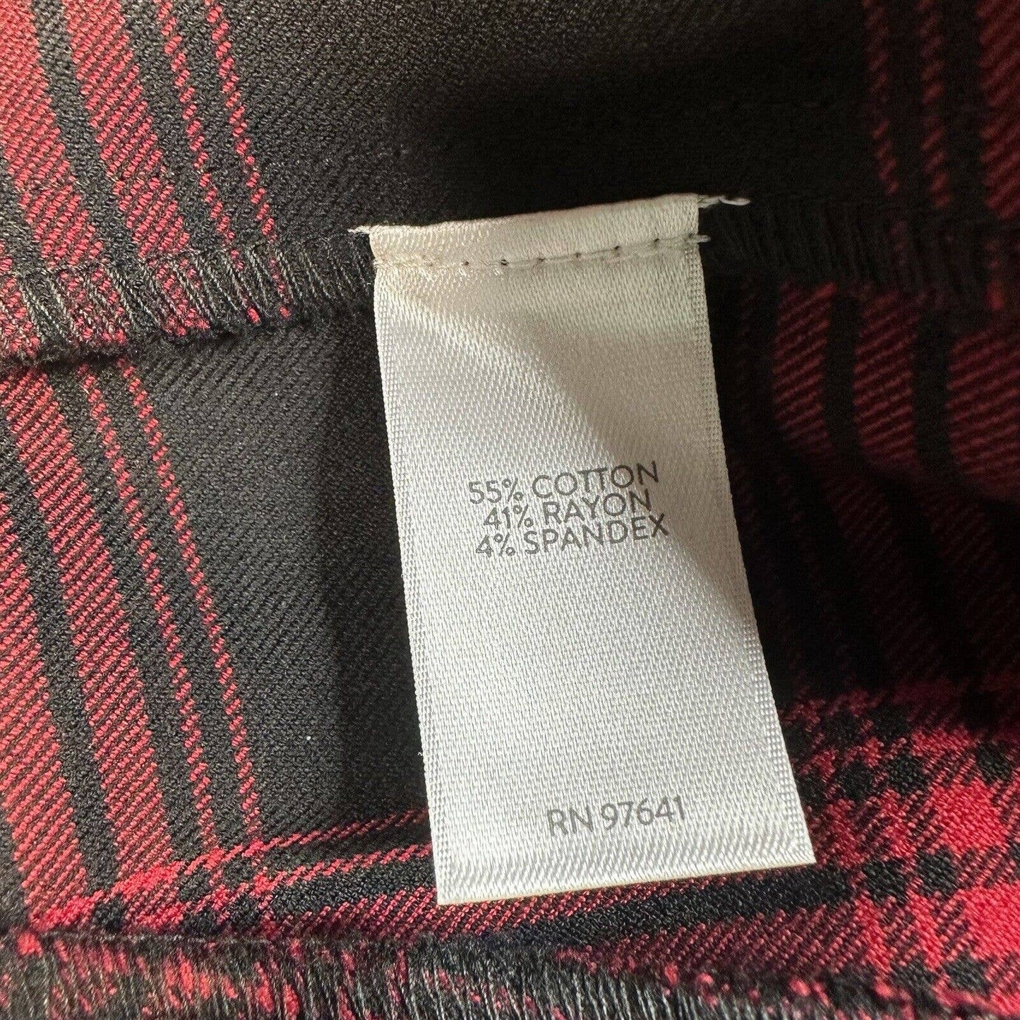 J.Jill Slim Leg Pants 4 Red/Black Plaid High Rise Stretchy Trouser Academia NEW