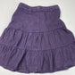 H&M L.O.G.G. Corduroy Ruffle Skirt Sz 8 Womens Purple Short 100% Cotton Side Zip