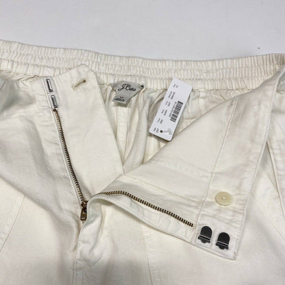 J Crew Seaside Crop Pants Sz 12 Hi-Rise Lyocell Off White Casual Ankle Crop NWT