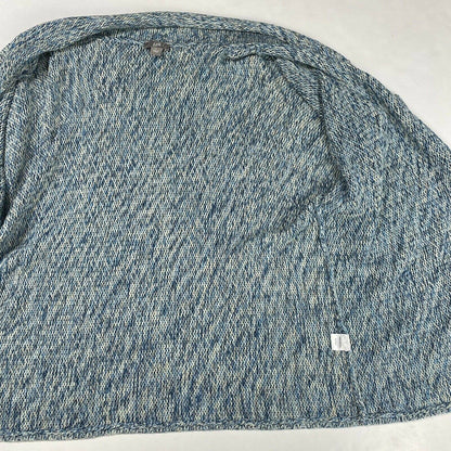 J Jill Knit Cardigan Sz Large Womens Blue Short Sleeve Sweater Layer Big Buttons
