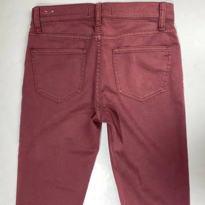 Madewell Skinny Skinny Jeans Womens 24 Lowrise Red Maroon Stretch Denim
