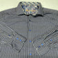 Robert Graham Classic Fit Button Up Shirt Mens XL Blue/Black Striped Long Sleeve