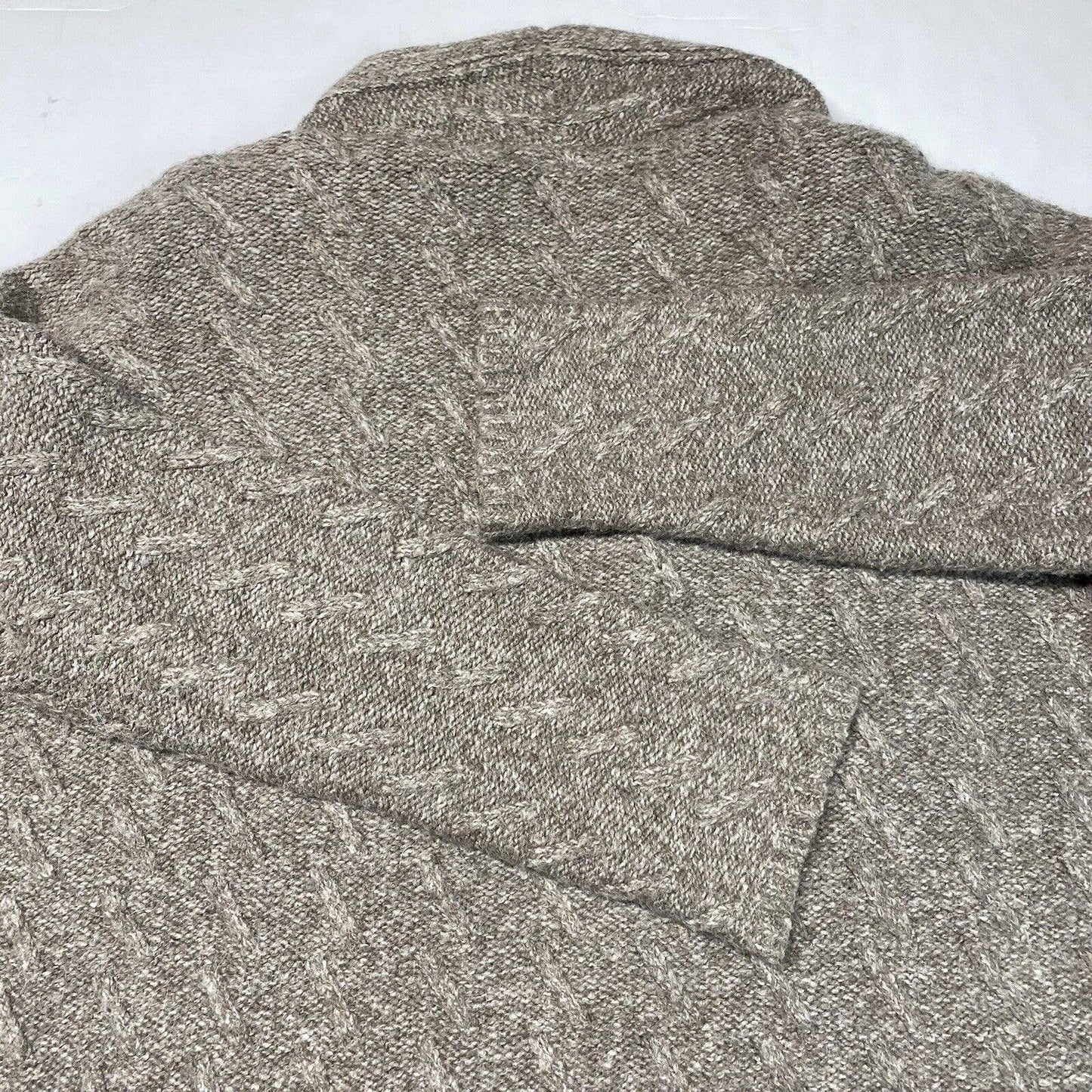 J. Jill Knit Cardigan Sz Medium Taupe/Brown Neutral Open Front Long Sweater EUC