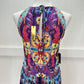 Alexia Admor Halter Maxi Dress XS Multicolor Boho Aztec Pattern Cut Out Slit NEW