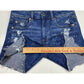 American Eagle Hi-Rise Shortie Sz 4 Denim Jean Shorts Destroyed Holes Raw Hem