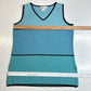 Exclusively Misook Tunic Tank Top Sz Medium Blue Aqua Stripes Sleeveless *Mark