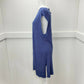 Chico's Open Front Long Cardigan Sz 2 (US 12/Large) Blue Periwinkle Sleeveless