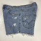 Levis 550 Cut Off Mom Shorts Sz 32 (30"Waist) Hi-Rise Denim Jean Distress Holes