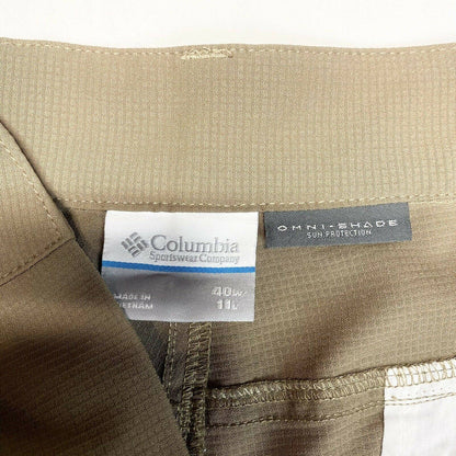 Columbia Cargo Shorts Sz 40W Mens Regular Fit Brown Casual Hiking 22" Long EUC