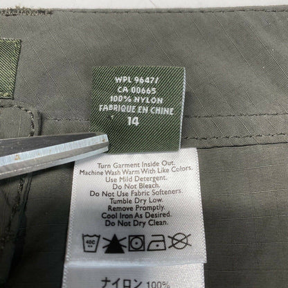 Eddie Bauer Convertible Pants Sz 14 Gray Nylon Hiking Zip Off Shorts Pockets EUC