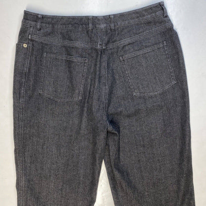 St. John Sport Straight Leg Jeans Sz 8 Womens High Rise Dark Gray Stretch Short