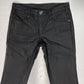 Theyskens Theory Coated Skinny Jeans Sz 27 Womens Lowrise Black Moto EUC