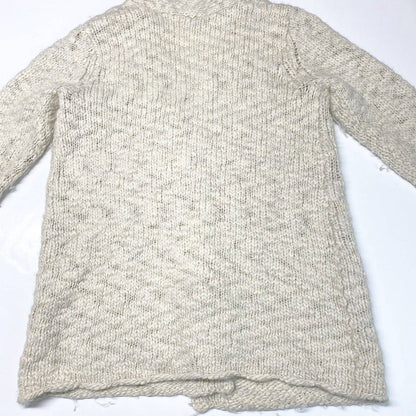 J.Jill Chunky Knit Cardigan Sz Small Beige Wool/Alpaca Blend Open Front Sweater