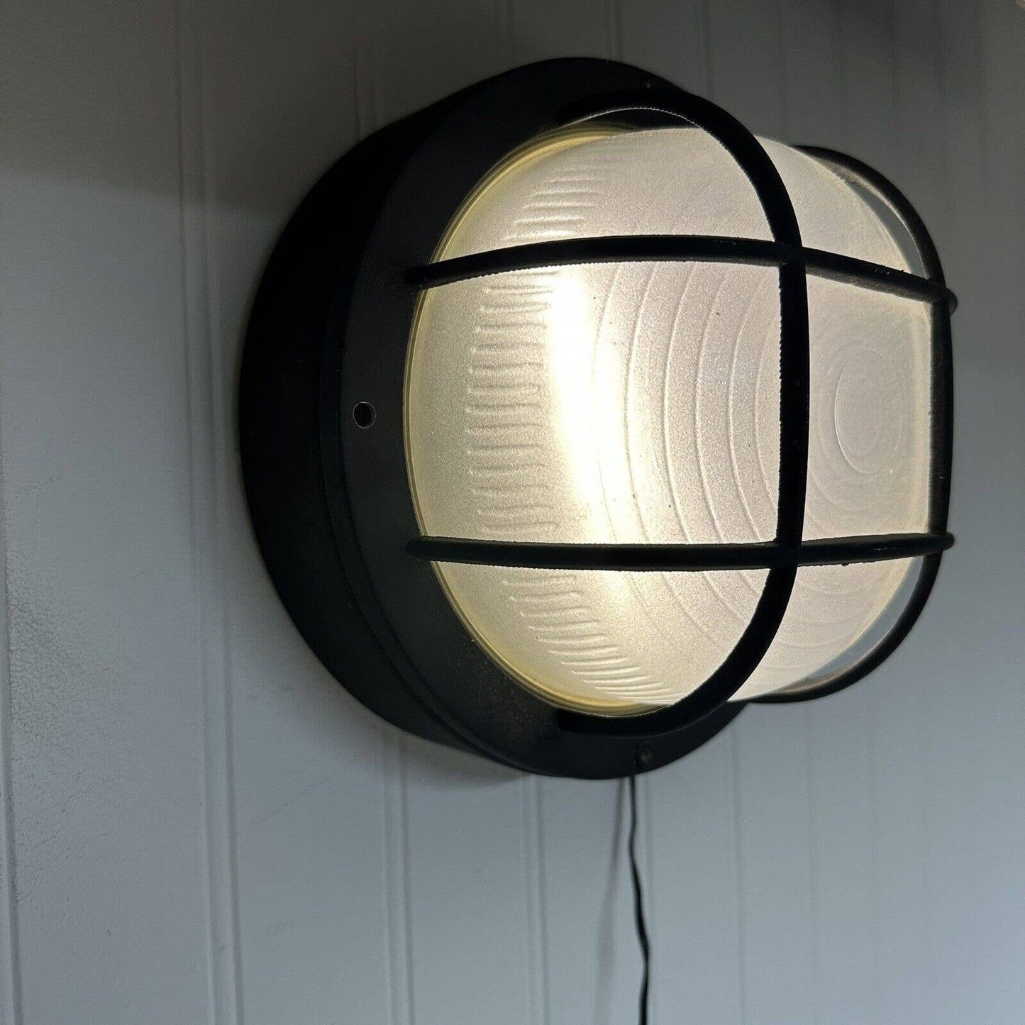 Minispotlight.com 12v 8” Round Caged Light Warm White Haunted House Escape Room