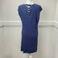 Chico's Open Front Long Cardigan Sz 2 (US 12/Large) Blue Periwinkle Sleeveless