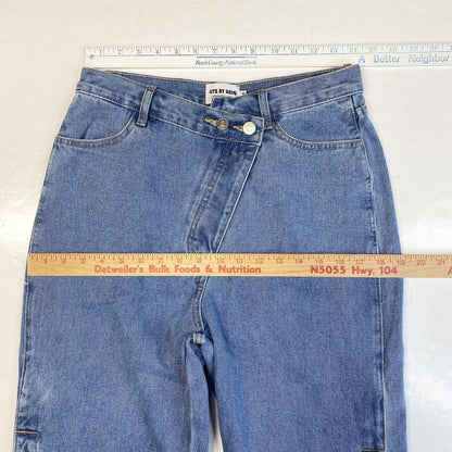 Litz by Uniq Wide Relaxed Jeans Med (28"Waist) Crossover Button Fly Open Sides