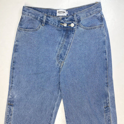 Litz by Uniq Wide Relaxed Jeans Med (28"Waist) Crossover Button Fly Open Sides