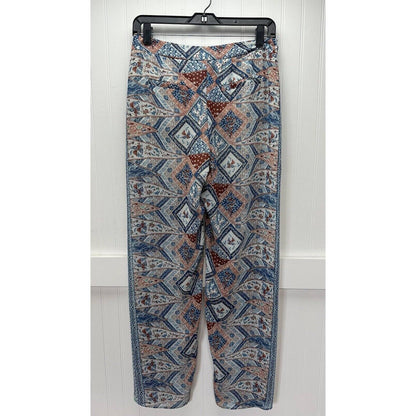 Elevenses Wide Leg Pants Sz 0 Seaflower Pattern Sheer Flowy Boho Anthropologie