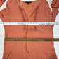 Zac & Rachel Boho Blouse Sz XL Coral/Orange Roll Tab Sleeve Gauze Tassels Beads