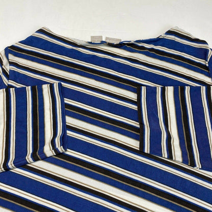 Chicos Travelers Slinky Knit Tunic Top Sz 3 (XL) Stripes Asymmetrical Long EUC