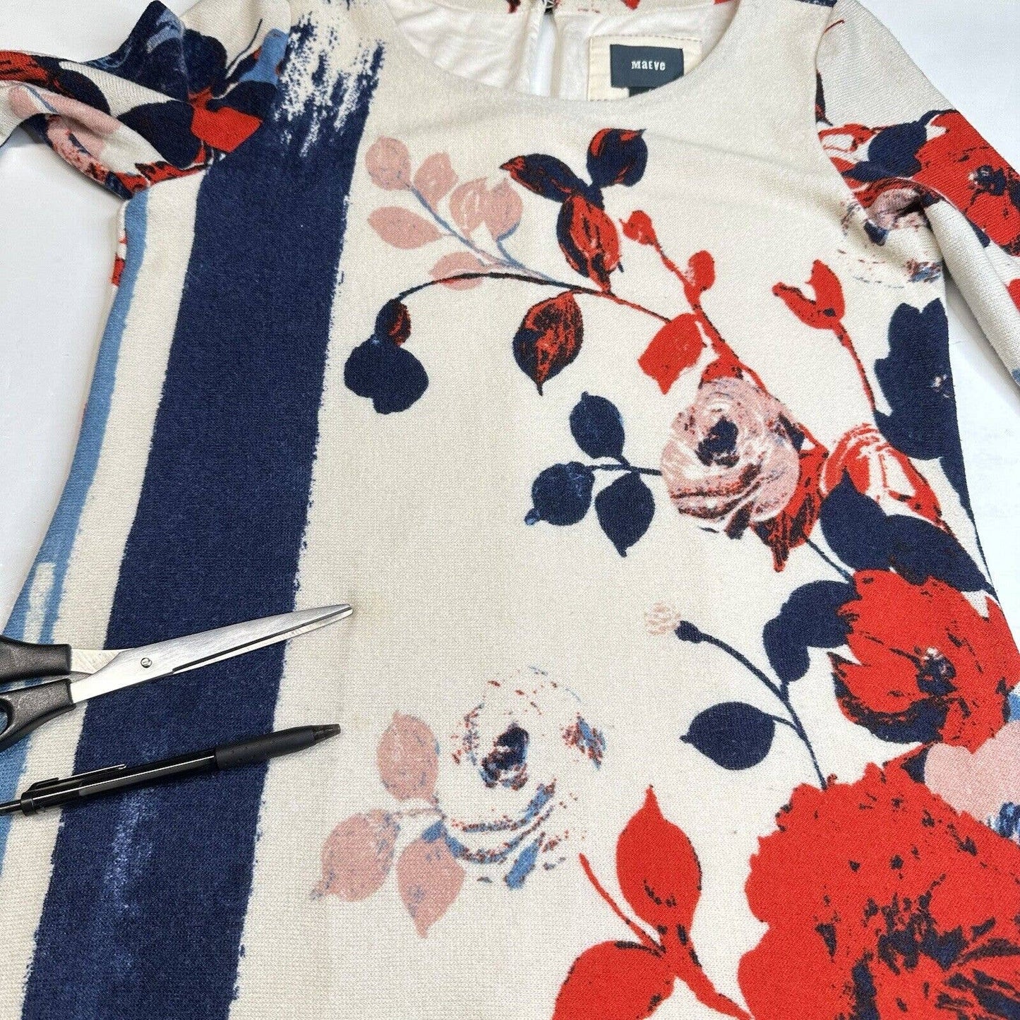 Maeve Anthousia Knit Floral Swing Dress Small Anthropologie Sweater Dress *Spot