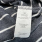 Green Envelope Striped 3/4 Bell Sleeve Top 1X Gray/White Stretch Jersey Knit EUC