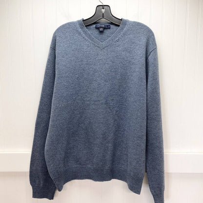 J Crew Merino Wool Sweater Mens XLarge Blue Long Sleeve Knit V-Neck Casual Top