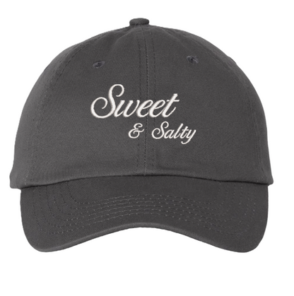 Sweet & Salty Embroidered Dad Hat Unstructured Cotton Chino Twill Buckle Closure Casual