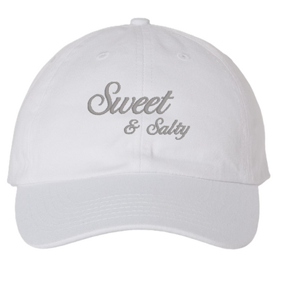 Sweet & Salty Embroidered Dad Hat Unstructured Cotton Chino Twill Buckle Closure Casual