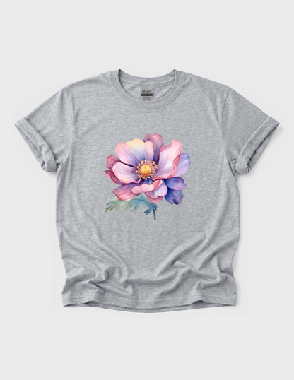 Watercolor Flower Graphic Tee T-shirt or Sweatshirt ADULT Unisex Hoodie / Crewneck Botanical Floral Nature Art Boho Gift