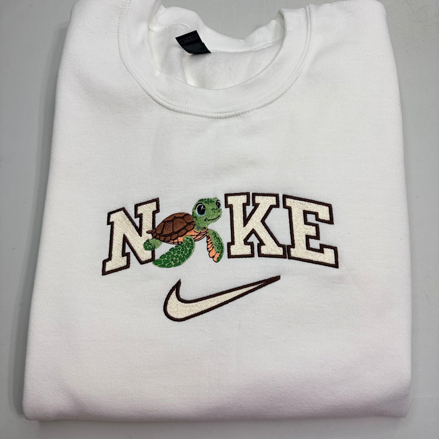 Nike Turtle Embroidered ADULT Hoodie / Crewneck Sweatshirt Unisex Cute Animal Lover Gift
