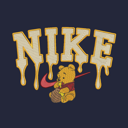 Nike Winnie The Pooh Embroidered YOUTH Sweatshirt Kids Boy Girl Unisex Crewneck Honey Drip