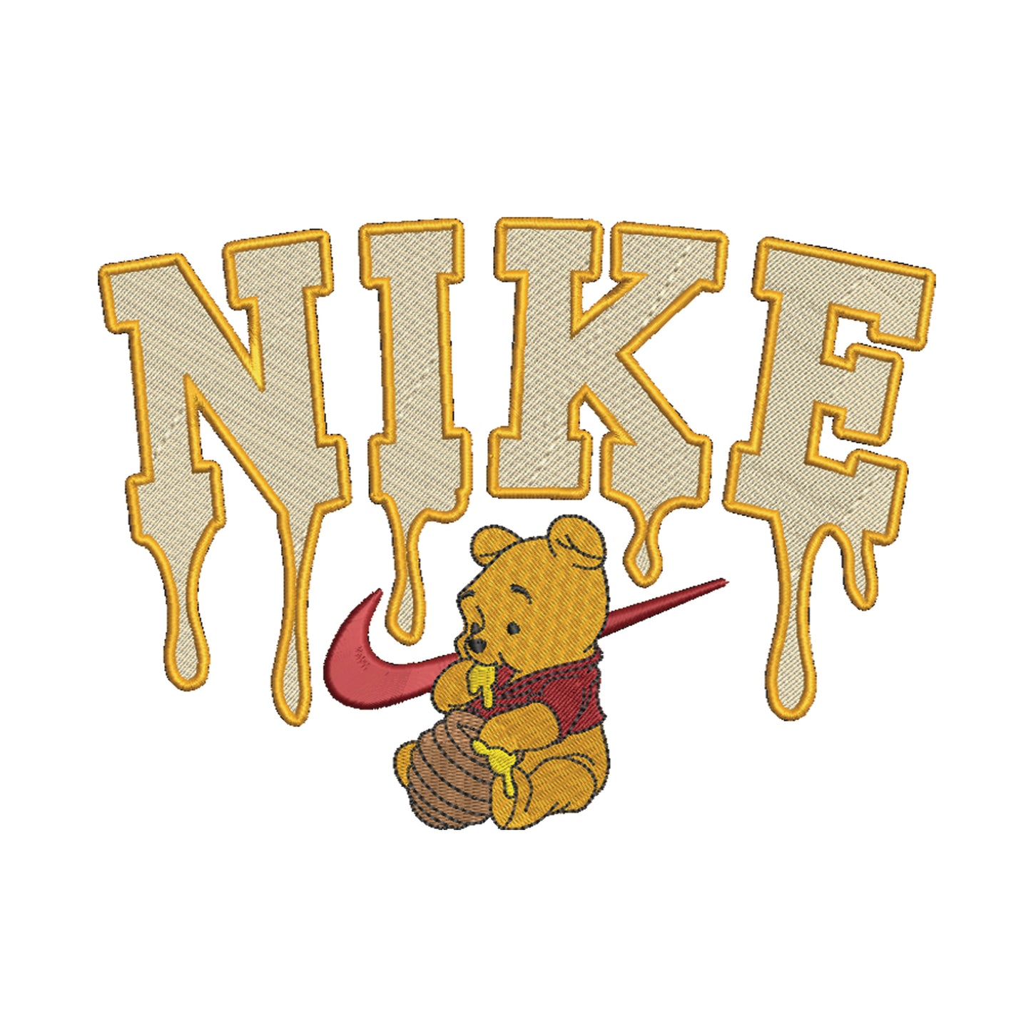 Nike Winnie The Pooh Embroidered YOUTH Sweatshirt Kids Boy Girl Unisex Crewneck Honey Drip