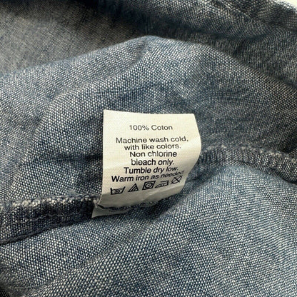 J Crew Chambray Shift Dress Womens 4 Blue Cotton Bell Flutter Long Sleeves Zip