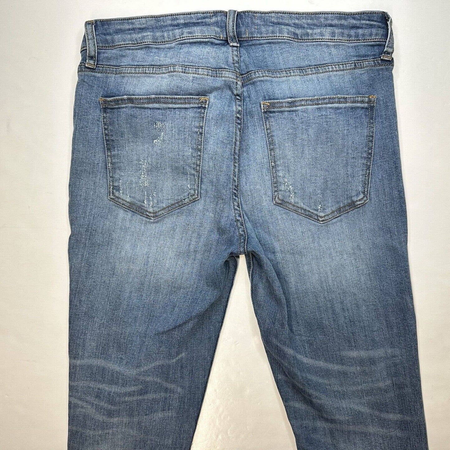 Pistola Audrey Crop Skinny Jeans Sz 30 Denim Blue Ankle Jean Distressed Holes