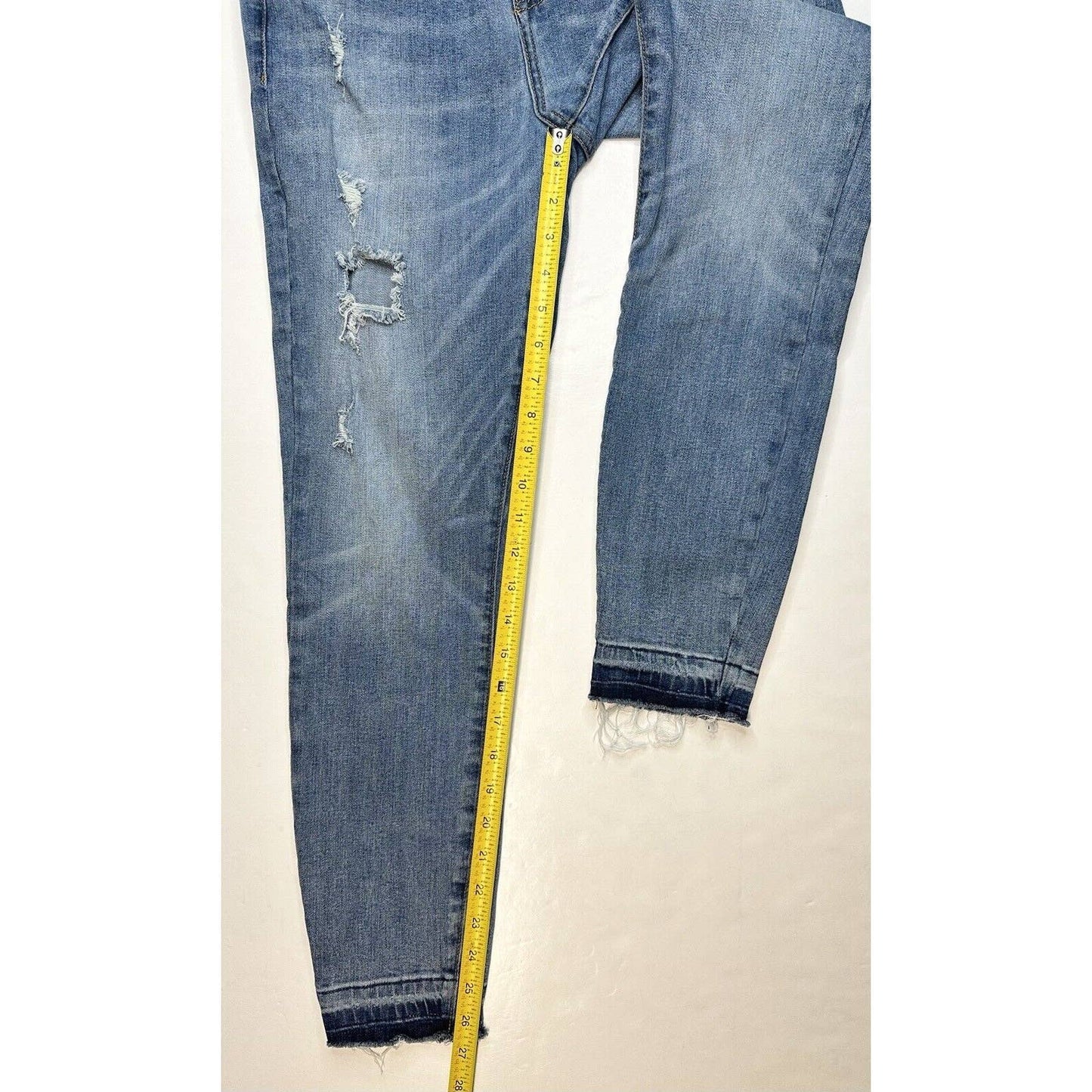 Pistola Audrey Crop Skinny Jeans Sz 30 Denim Blue Ankle Jean Distressed Holes