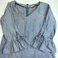 J Crew Chambray Shift Dress Womens 4 Blue Cotton Bell Flutter Long Sleeves Zip