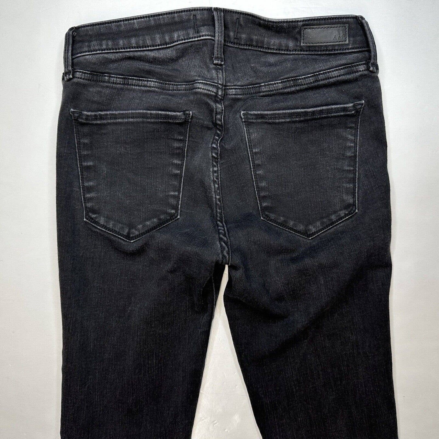 Abercrombie Fitch Midrise Super Skinny Jeans 28/6 Stretch Black Denim Ankle