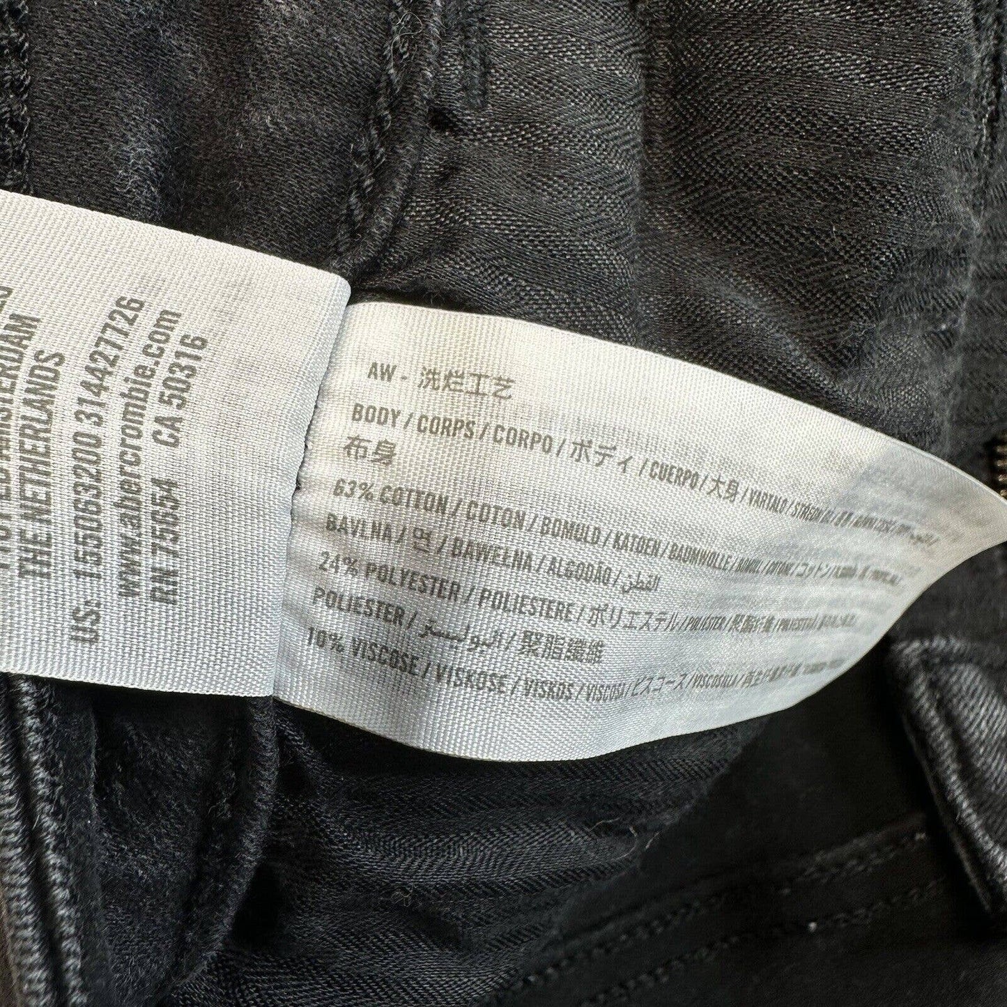 Abercrombie Fitch Midrise Super Skinny Jeans 28/6 Stretch Black Denim Ankle